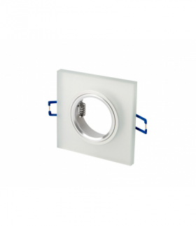 Oprawa szklana kwadrat biała 90x25x10mm mrożona GLIKKA LEDline 241338