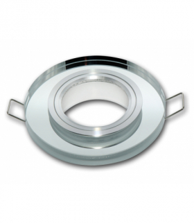 Oprawa szklana okrągła srebrna 90x30x10mm LEDline 246364