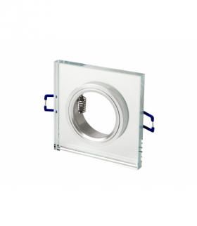 Oprawa szklana kwadratowa srebrna 90x25x10mm LEDline 246388