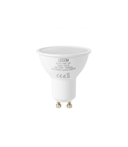Żarówka LED GU10 3W 4000K 240lm 220-240V Ledom 248665