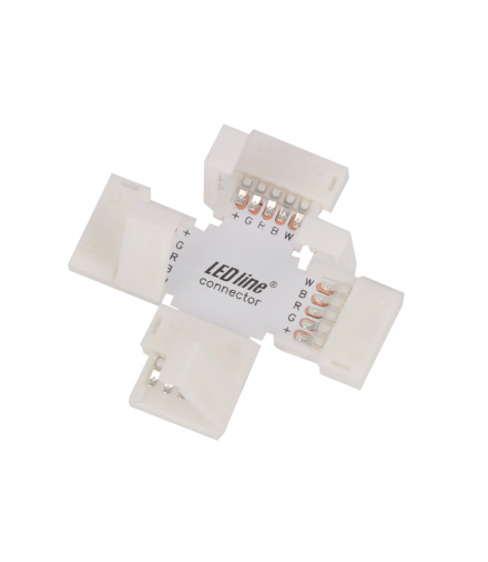 Łącznik do taśm LED CLICK CONNECTOR kątowy 12 mm 5 PIN Typ + RGBW LEDline 247859
