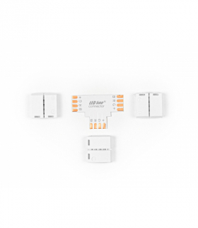 Łącznik do taśm LED CLICK CONNECTOR kątowy 10 mm 4 PIN Typ T RGB LEDline 246524