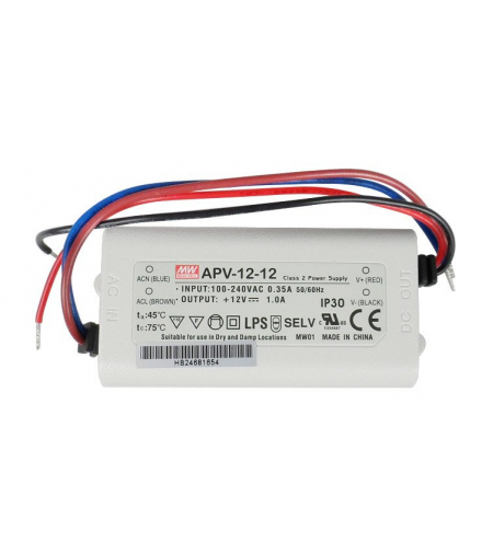 Zasilacz APV-12-12 1A 12W 12V IP30 Mean Well APV-12-12