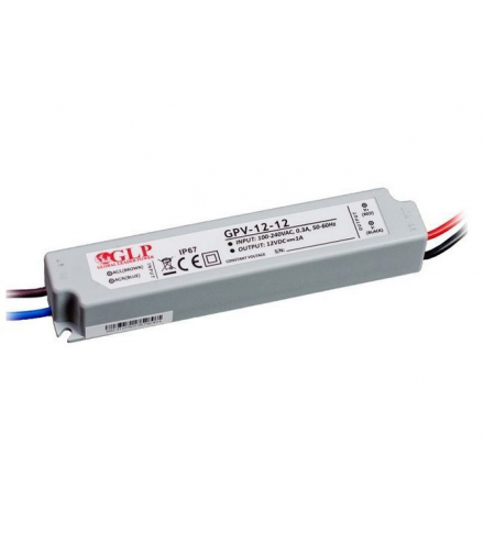 Zasilacz 12V 12W 1A IP67 GLP GPV-12-12
