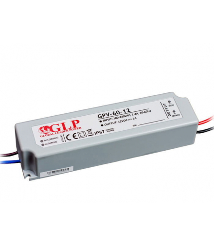 Zasilacz 12V 60W 5A IP67 GLP GPV-60-12