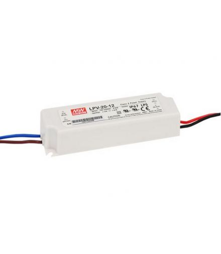 Zasilacz LPV-20-12 1,67A 20W 12V IP67 Mean Well LPV-20-12