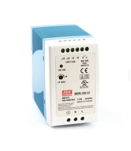 Zasilacz MDR-100-12 8,3A 100W 12V na szynę DIN Mean Well MDR-100-12