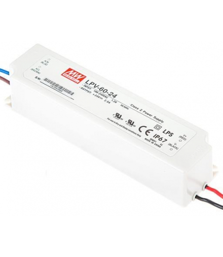 Zasilacz LPV-60-24 2,5A 60W 24V IP67 Mean Well LPV-60-24