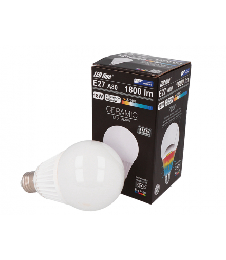 Żarówka LED E27 18W 2700K 1800lm 170-265V CSP A81 LEDline 2016025