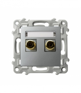 Szafir GGN-1Z/m/18 Gniazdo głośnikowe pojedyncze Srebro Ospel