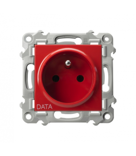 Szafir GP-1ZZD/m/00 Gniazdo pojedyncze z uziemieniem DATA Biały Ospel