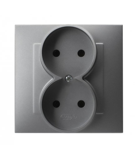 Szafir GP-2Z/70 Gniazdo podwójne kompletne z ramką Szary mat Ospel