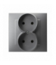Szafir GP-2Z/70 Gniazdo podwójne kompletne z ramką Szary mat Ospel