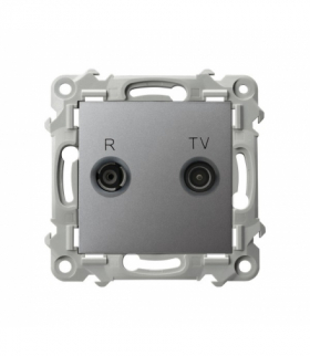 Szafir GPA-14ZP/m/70 Gniazdo RTV przelotowe 14-dB Szary mat Ospel