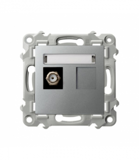 Szafir GPA-1ZF/m/18 Gniazdo antenowe typu F pojedyncze Srebro Ospel