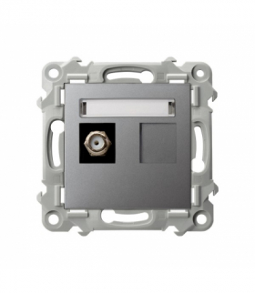 Szafir GPA-1ZF/m/70 Gniazdo antenowe typu F pojedyncze Szary mat Ospel