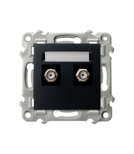 Szafir GPA-2ZF/m/33 Gniazdo antenowe typu F podwójne Czarny metalik Ospel