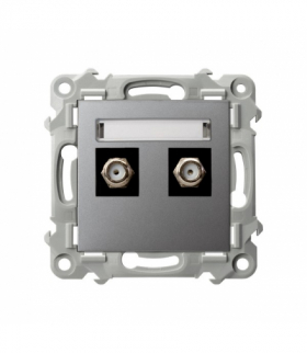 Szafir GPA-2ZF/m/70 Gniazdo antenowe typu F podwójne Szary mat Ospel