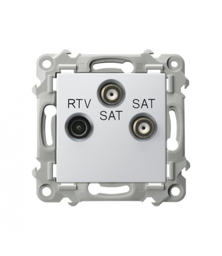 Szafir GPA-Z2S/m/00 Gniazdo RTV-SAT z dwoma wyjściami SAT Biały Ospel