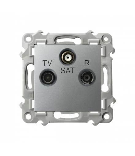 Szafir GPA-ZS/m/18 Gniazdo RTV-SAT końcowe Srebro Ospel