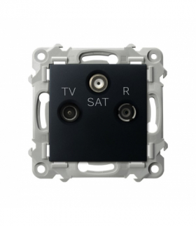 Szafir GPA-ZSP/m/33 Gniazdo RTV-SAT przelotowe Czarny metalik Ospel