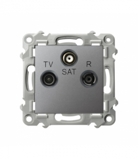 Szafir GPA-ZSP/m/70 Gniazdo RTV-SAT przelotowe Szary mat Ospel