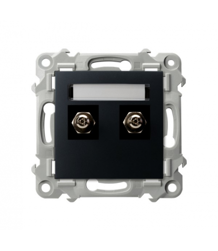 Szafir GPE-2Z/m/33 Gniazdo ekwipotencjalne podwójne Czarny metalik Ospel