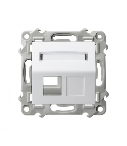 Szafir GPK-1ZS/p/00 Obudowa gniazda pojedynczego typu Keystone skośna Biały Ospel