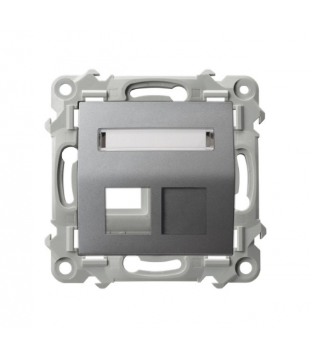 Szafir GPK-1ZS/p/70 Obudowa gniazda pojedynczego typu Keystone skośna Szary mat Ospel