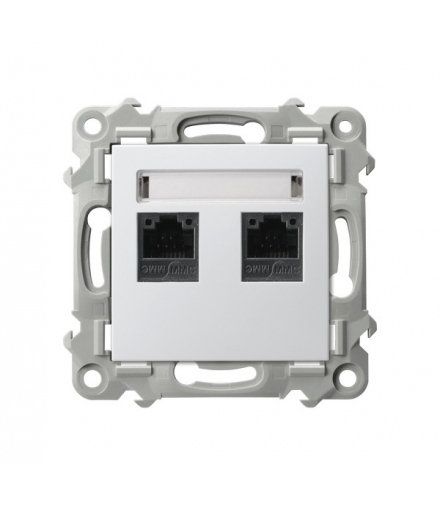 Szafir GPK-2Z/K/m/00 Gniazdo komputerowe podwójne, kat. 5e MMC Biały Ospel