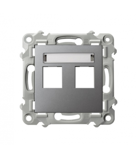 Szafir GPK-2Z/p/70 Obudowa gniazda podwójnego typu Keystone prosta Szary mat Ospel
