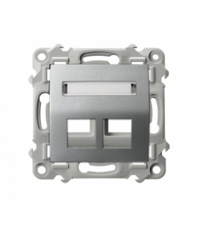 Szafir GPK-2ZS/p/18 Obudowa gniazda podwójnego typu Keystone skośna Srebro Ospel