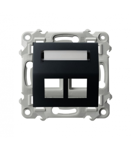 Szafir GPK-2ZS/p/33 Obudowa gniazda podwójnego typu Keystone skośna Czarny metalik Ospel