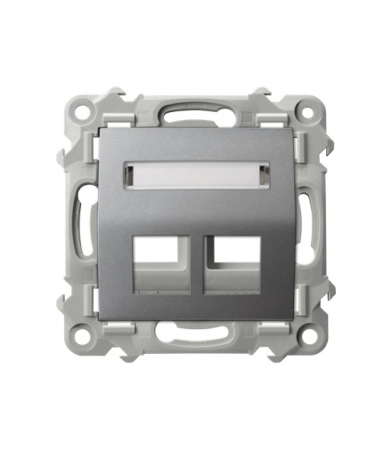 Szafir GPK-2ZS/p/70 Obudowa gniazda podwójnego typu Keystone skośna Szary mat Ospel