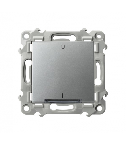 Szafir ŁP-11ZS/m/18 Łącznik dwubiegunowy z podświetleniem niebieskim Srebro Ospel