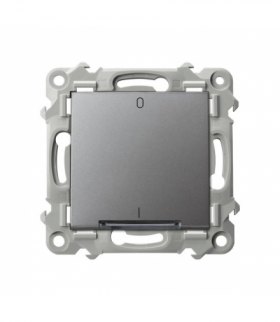 Szafir ŁP-11ZS/m/70 Łącznik dwubiegunowy z podświetleniem niebieskim Szary mat Ospel