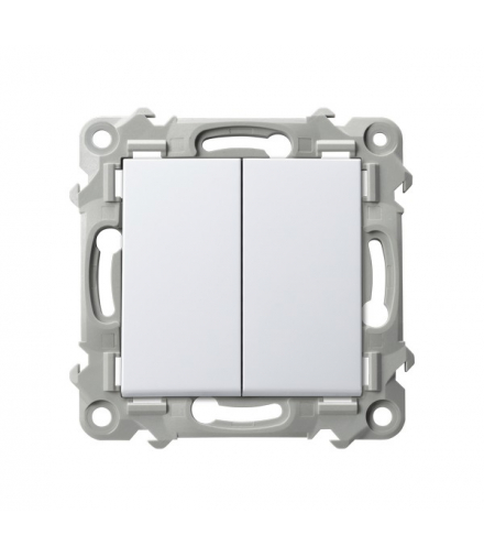 Szafir ŁP-2Z/m/00 Łącznik dwugrupowy świecznikowy Biały Ospel