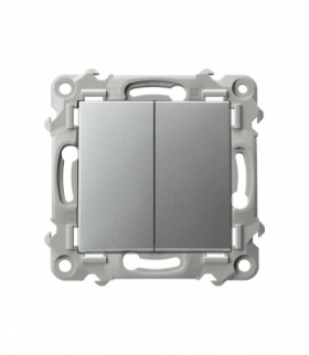 Szafir ŁP-9Z/m/18 Łącznik schodowy + jednobiegunowy Srebro Ospel