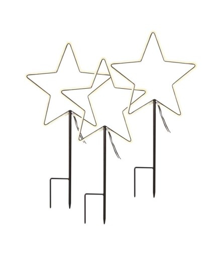 Dekoracja ogrodowa - 3x216 LED świecące wbijane gwiazdy, zimna biel, IP44 EMOS DCZC02