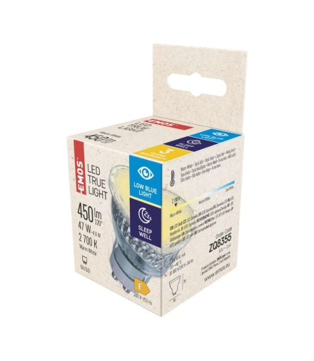 Żarówka LED True Light MR16 4,8W GU10 ciepła biel EMOS ZQ8355
