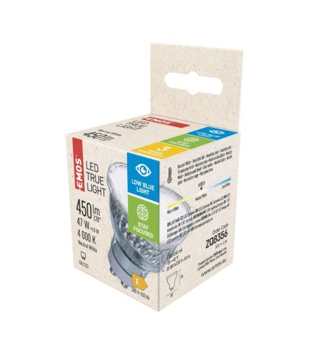 Żarówka LED True Light MR16 4,8W GU10 neutralna biel EMOS ZQ8356