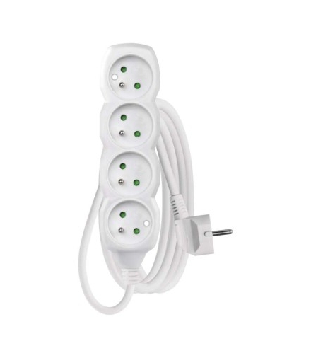 Przedłużacz 3 m / 4 gniazda / biały / PVC / 1,5 mm2 EMOS P0413R
