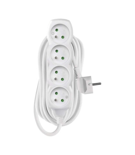 Przedłużacz 7 m / 4 gniazda / biały / PVC / 1,5 mm2 EMOS P0417R