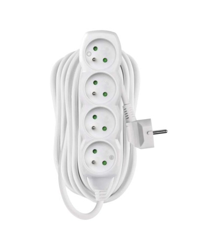 Przedłużacz 10 m / 4 gniazda / biały / PVC / 1,5 mm2 EMOS P0410R