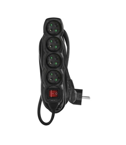 Przedłużacz 5 m / 4 gniazda / z wyłącznikiem / czarny / PVC / 1,5 mm2 EMOS PC1415R