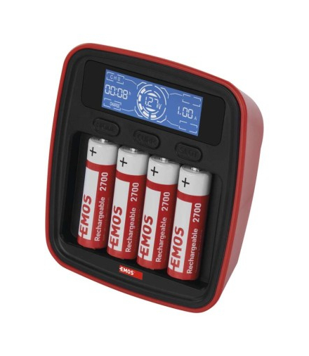 Ładowarka akumulatorków profi BCN-42D + 4AA 2700 EMOS N9341