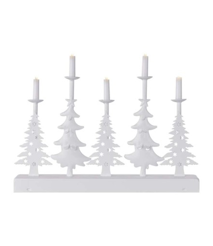 Dekoracje - świecznik 5 LED - choinki świątecz, 24 cm 2x AA biały ciepła biel, IP20, timer EMOS DCAW14
