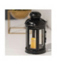 Latarnia LED okrągła, czarna, 18,5 cm, 1x CR2032, vintage, IP20, timer EMOS DCLV16