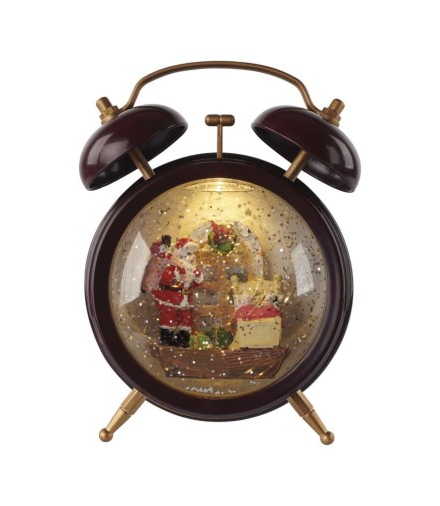 Dekoracje - 2 LED dekoracja świąteczna budzik 19 cm, 3x AA, ciepła biel, IP20, timer EMOS DCLW24