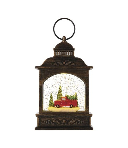 Dekoracje - 1 LED świąteczna latarnia z samochodem 21 cm, 3x AA, ciepła biel, IP20, timer EMOS DCLW25